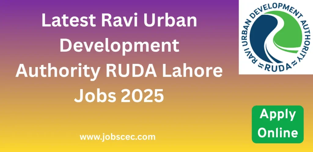 Latest Ravi Urban Development Authority RUDA Lahore Jobs 2025